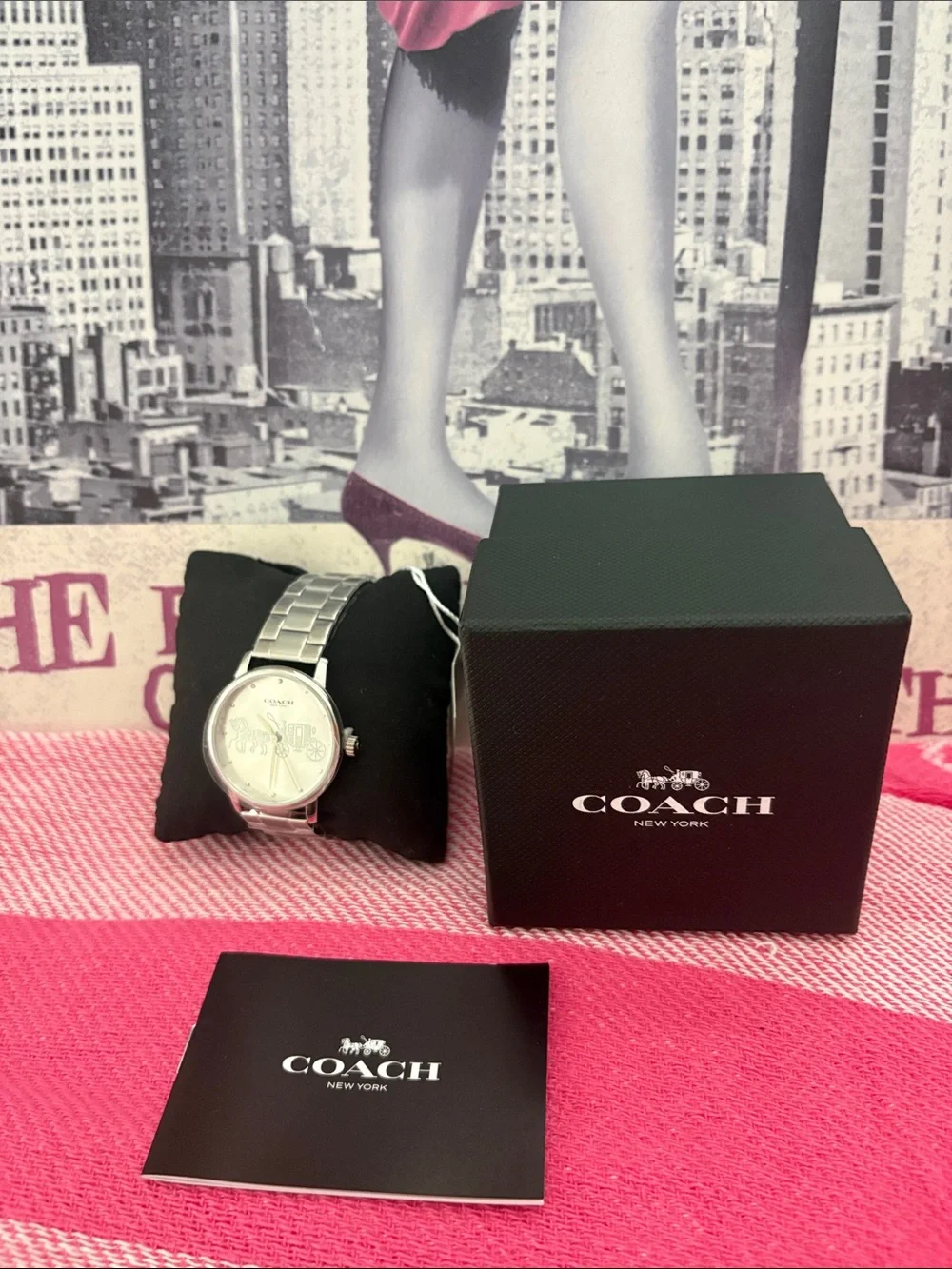 Coach Silver Watch with White Dial and Stainless Bracelet